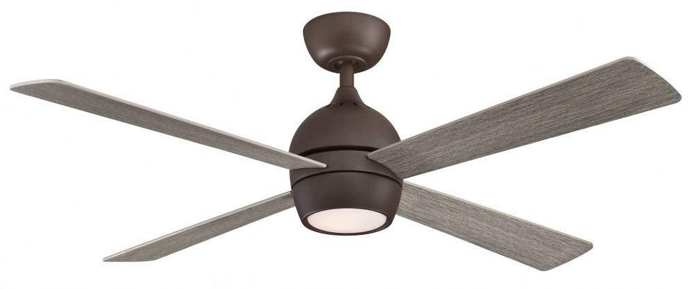 Fanimation Kwad 52 Matte Greige Ceiling Fan with Reversible Blades & LED Light Kit