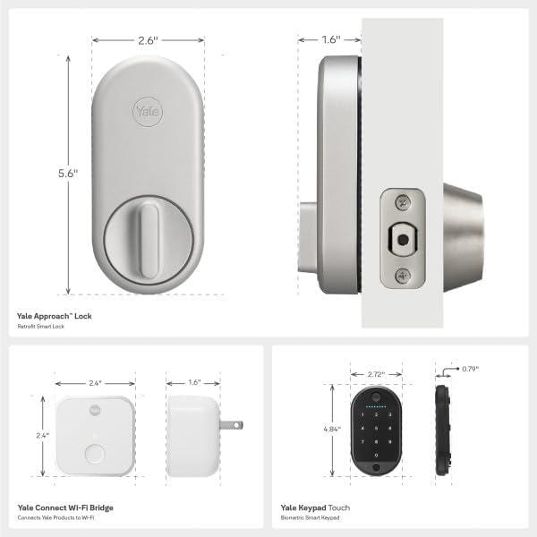 Satin Silver Wi-Fi Bluetooth Keypad Electronic Deadbolt