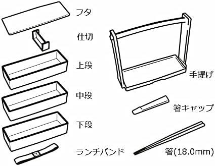 JapanBargain 1951, Japanese Lunch Bento Box Three Tiers with Chopsticks Traditional Plastic Lacquered Sushi Serving Container Sakura Cherry Blossom Pattern, Made in Japan