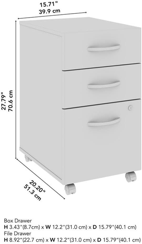 Bush Business Furniture Arrive 16'' Wide 3 -Drawer Mobile File Cabinet