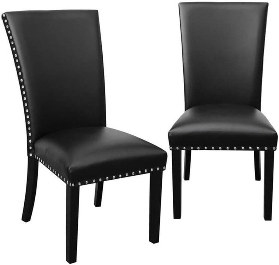 Steve Silver Westby 18" Dining Chair in Ebony Wood-Black Vinyl Seat