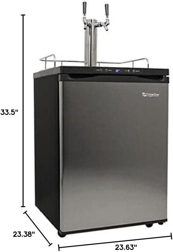 EdgeStar EdgeStar 5.6 Cubic Feet Dual Tap Freestanding Kegerator with Adjustable Temperature
