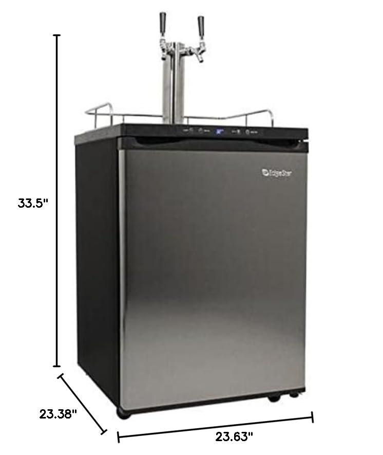 EdgeStar EdgeStar 5.6 Cubic Feet Dual Tap Freestanding Kegerator with Adjustable Temperature