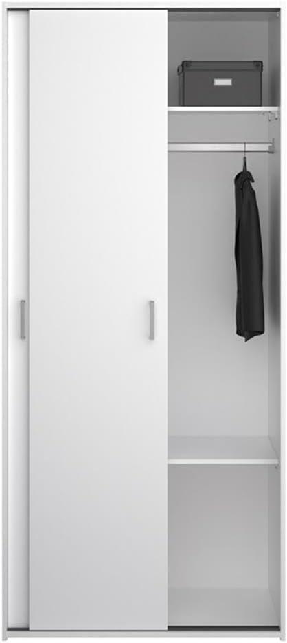 Tvilum Space Armoire Wardrobe with 2 Sliding Doors for Adults in White