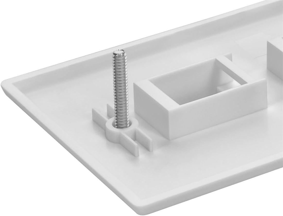 Wall plate: Keystone, 2 Hole - White