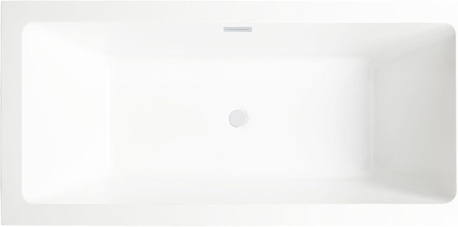 Vanity Art Elena 59" x 30" Freestanding Soaking Acrylic Bathtub VA6814-S-TG