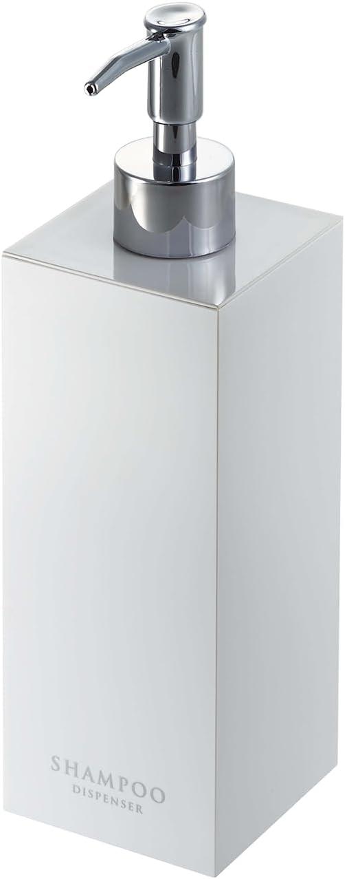 White ABS Plastic and Stainless Steel Shampoo Dispenser