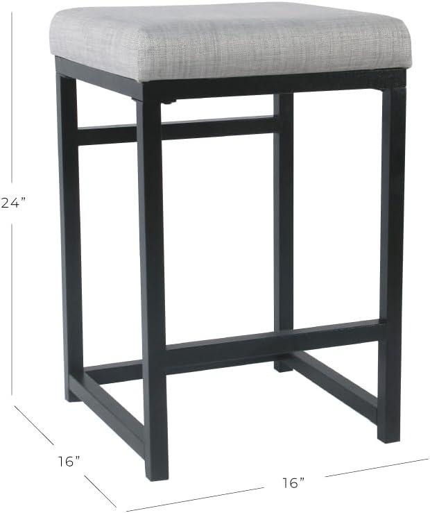 Open Back Metal Counter Height Barstool - HomePop