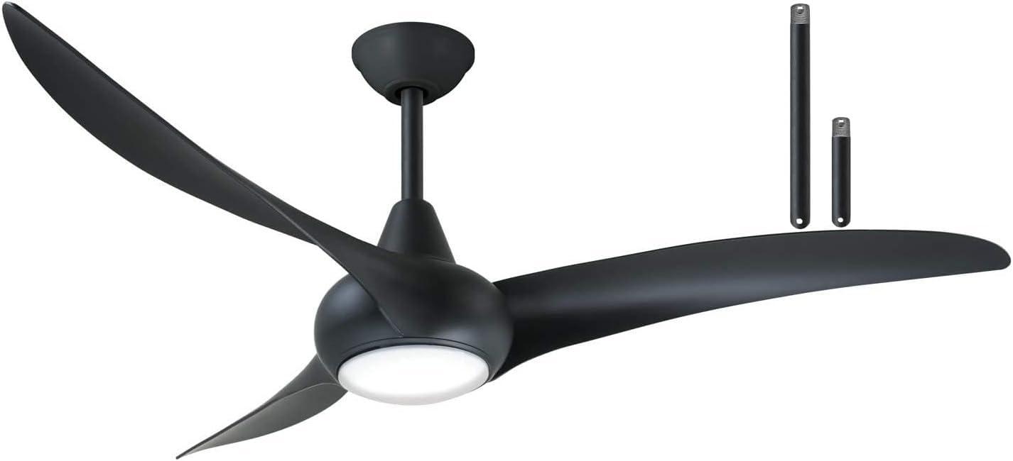 52" Wave 3 - Blade LED Propeller Ceiling Fan with Remote Control and Light Kit Included