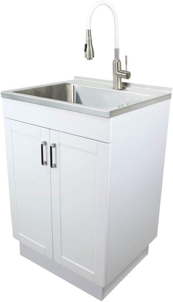 23.6'' L x 19.7'' W Free Standing Laundry Sink with Faucet