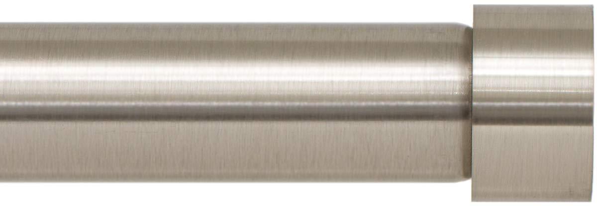 Ivilon Drapery Window Curtain Rod - End Cap Style Design 1 Inch Pole. 48 to 86 Inch Color Brushed Nickel