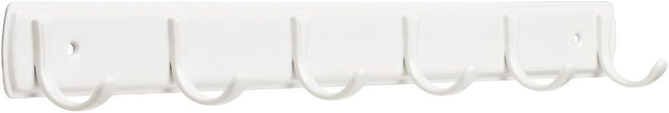 Franklin Brass 19.29 In. Steel Sheet Metal Rail With 6 Hooks, White