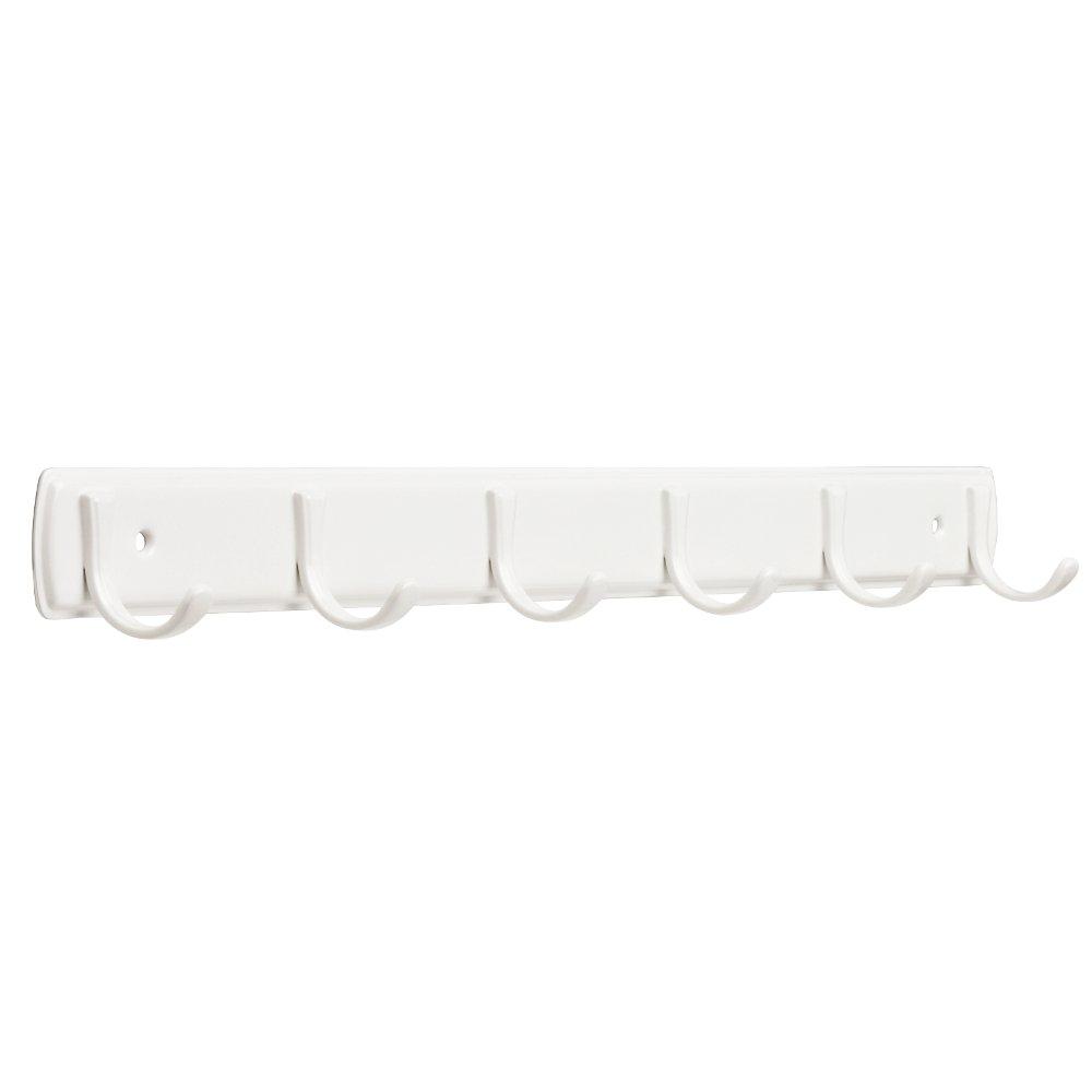 Franklin Brass 19.29 In. Steel Sheet Metal Rail With 6 Hooks, White