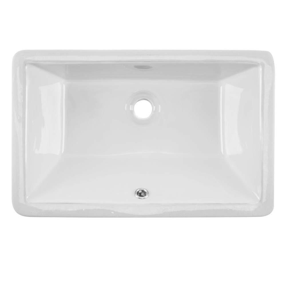 21 in. x 13-3/8 in. Glazed Porcelain Bathroom Sink in White