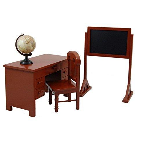 The Queen's Treasures 18 Inch Doll Furniture and Accessories, Vintage Style Wooden School Teachers Desk