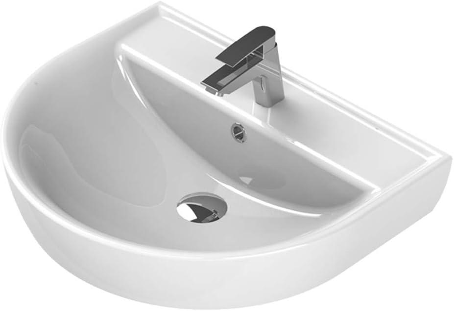 CeraStyle By Nameeks Bella 19.5'' White Ceramic U-Shaped Bathroom Sink with Overflow