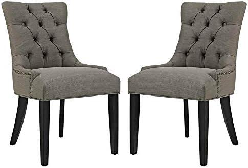 Modway Regent Dining Side Chair Fabric Set of 2 in Teal