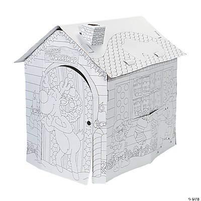 DIY Cardboard Santa Workshop Playhouse for Kids