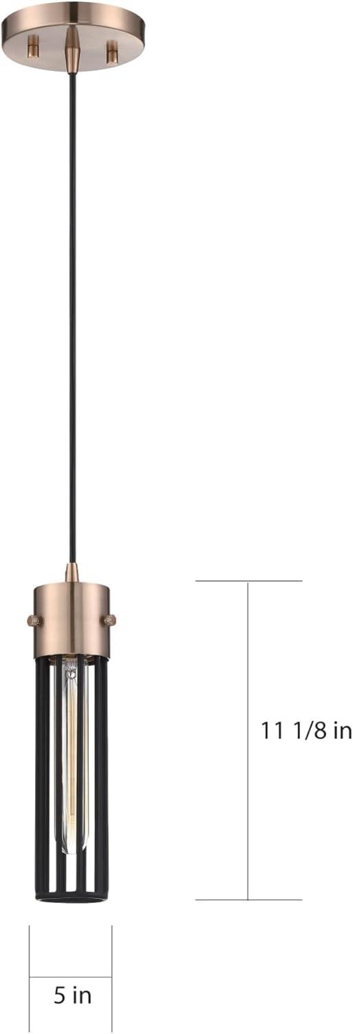 Nuvo Lighting 60/6612 Eaves 5" Wide Mini Pendant - Copper Brushed Brass / Matte Black