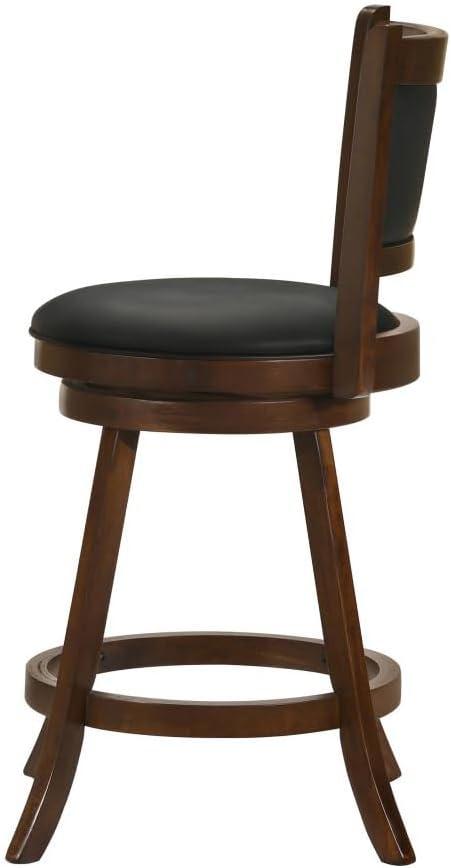 Coaster Upholstered Faux Leather Swivel Counter Height Stool in Black