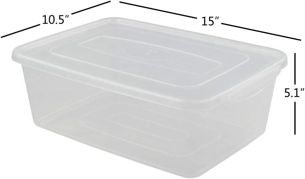 4-Pack 14 L Clear Dough Proofing Box, Food Pizza Storage Container