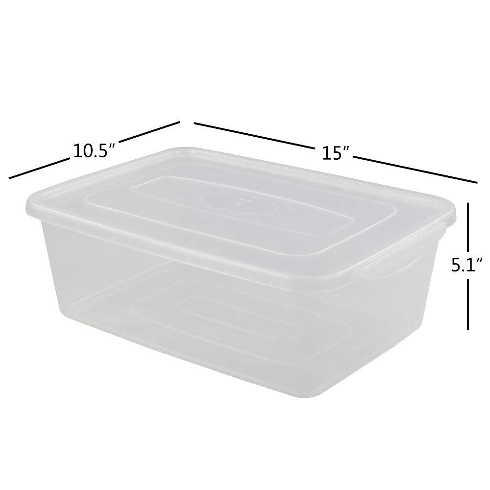 4-Pack 14 L Clear Dough Proofing Box, Food Pizza Storage Container