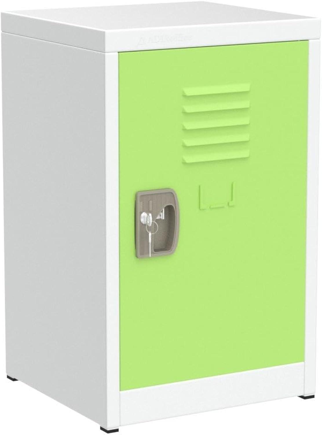 AdirOffice Steel 24" Metal Storage Locker - 1 Tier w/Key and Internal Hooks, Green