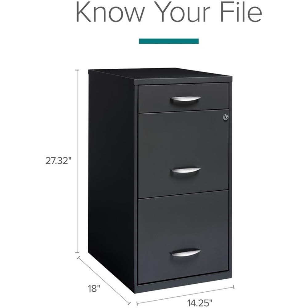 Scranton & Co 3 Drawer File Cabinet in Charcoal