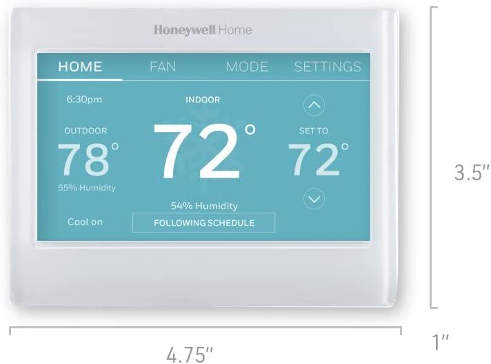 Honeywell Home RTH9600WF Smart Color Thermostat Energy Star Wi-Fi Programmable Touchscreen Alexa Ready - C-Wire Required, White