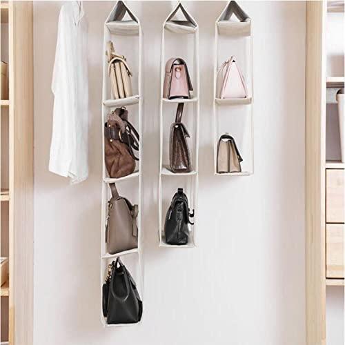 Gray Polyester Pull Down Hanging Closet Caddy