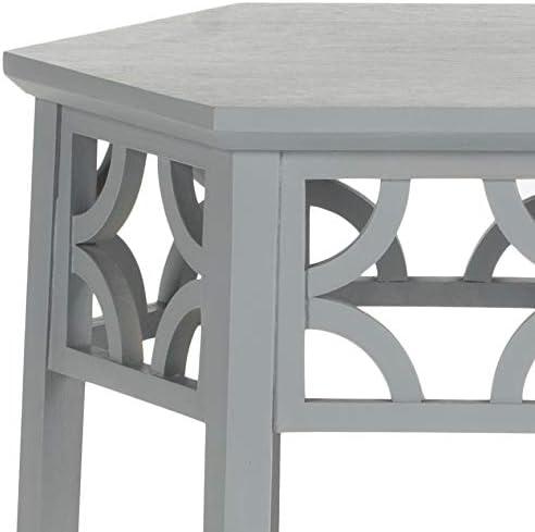 Connor Hexagon End Table - AMH4602C - Pearl Blue Grey - Safavieh Couture