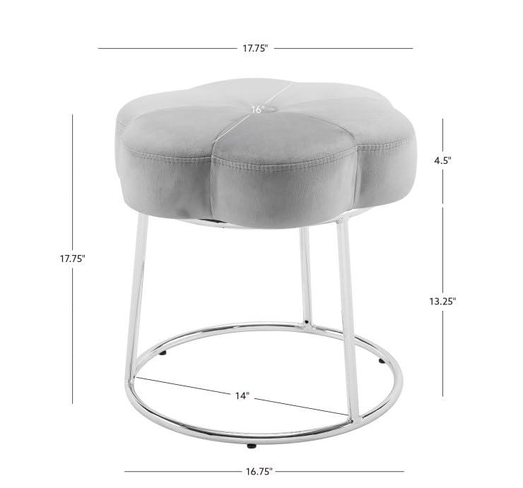 Ciara Flower Cushioned Vanity Stool