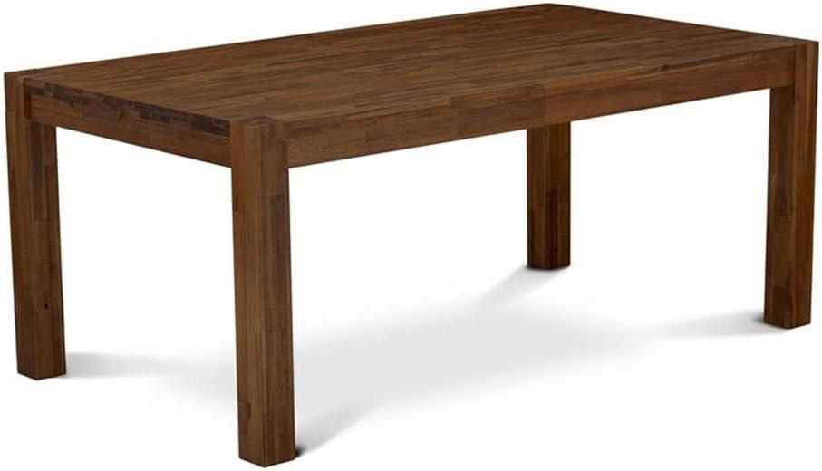 East West Furniture Lismore Rectangular Wood Dining Table in Walnut