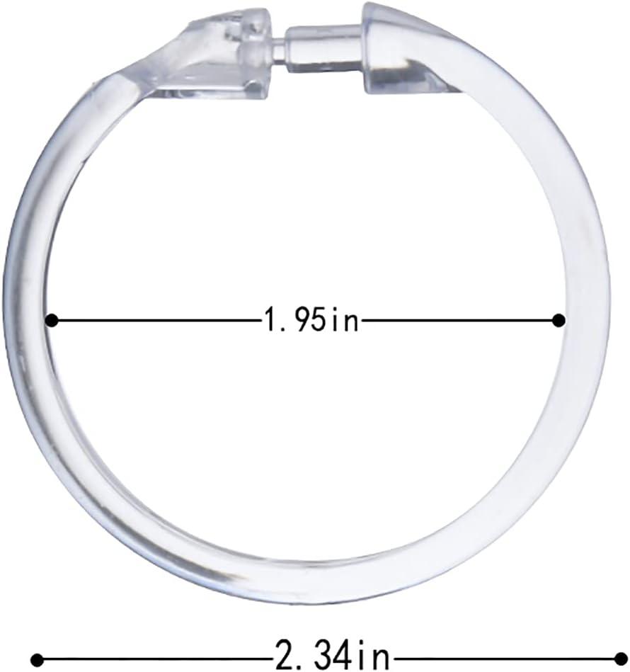 Solid Plastic Shower Curtain Hooks Rings (Set of 12)