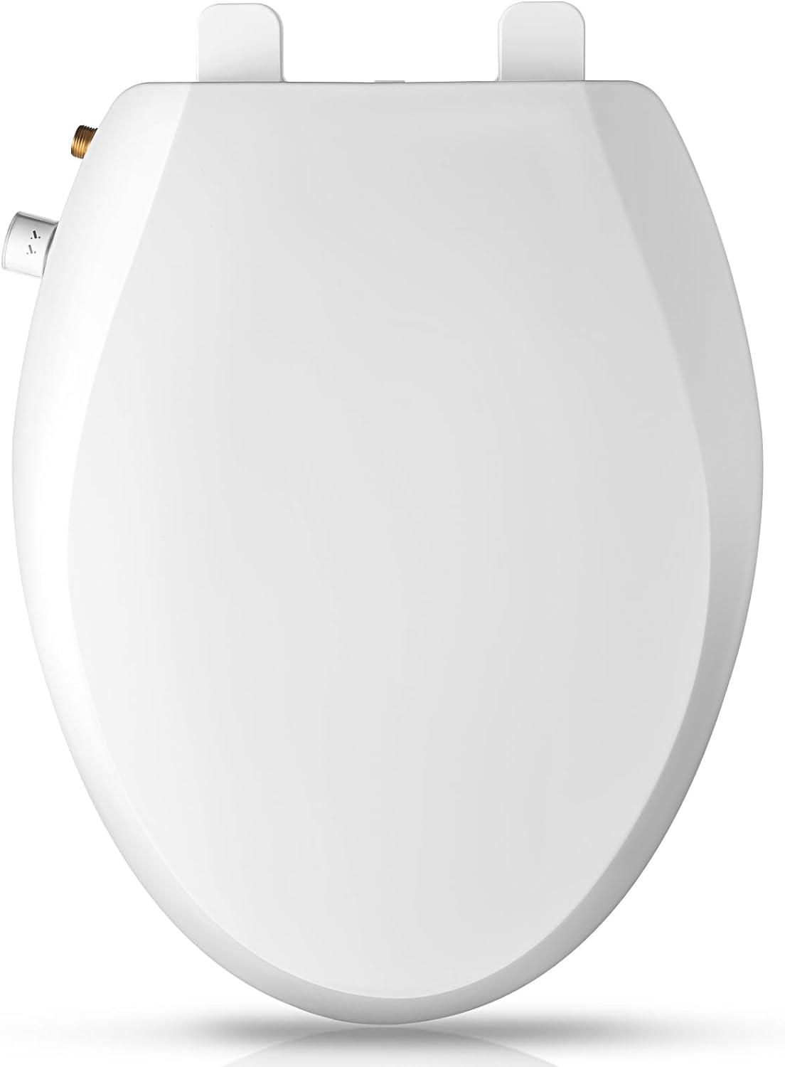 Elongated Bidet Toilet Seat With Quiet-Close, Fit Elongated Toilet Seat, White