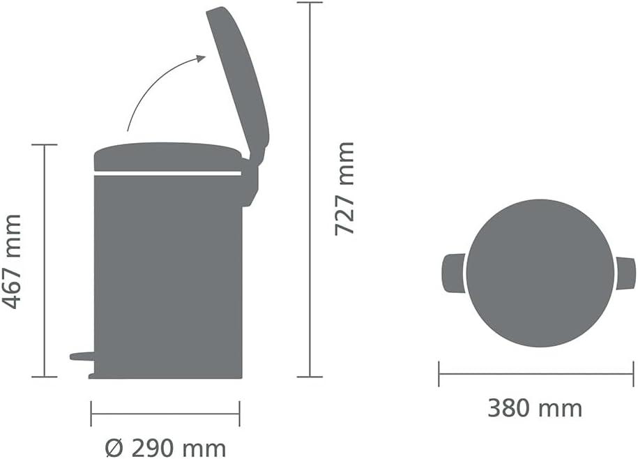 Brabantia Newicon Step On Trash Can, 5.3 Gallon (20 Liter)