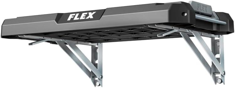 Flex Black and Gray Folding Rack Shelf with Quick-Connect Latch