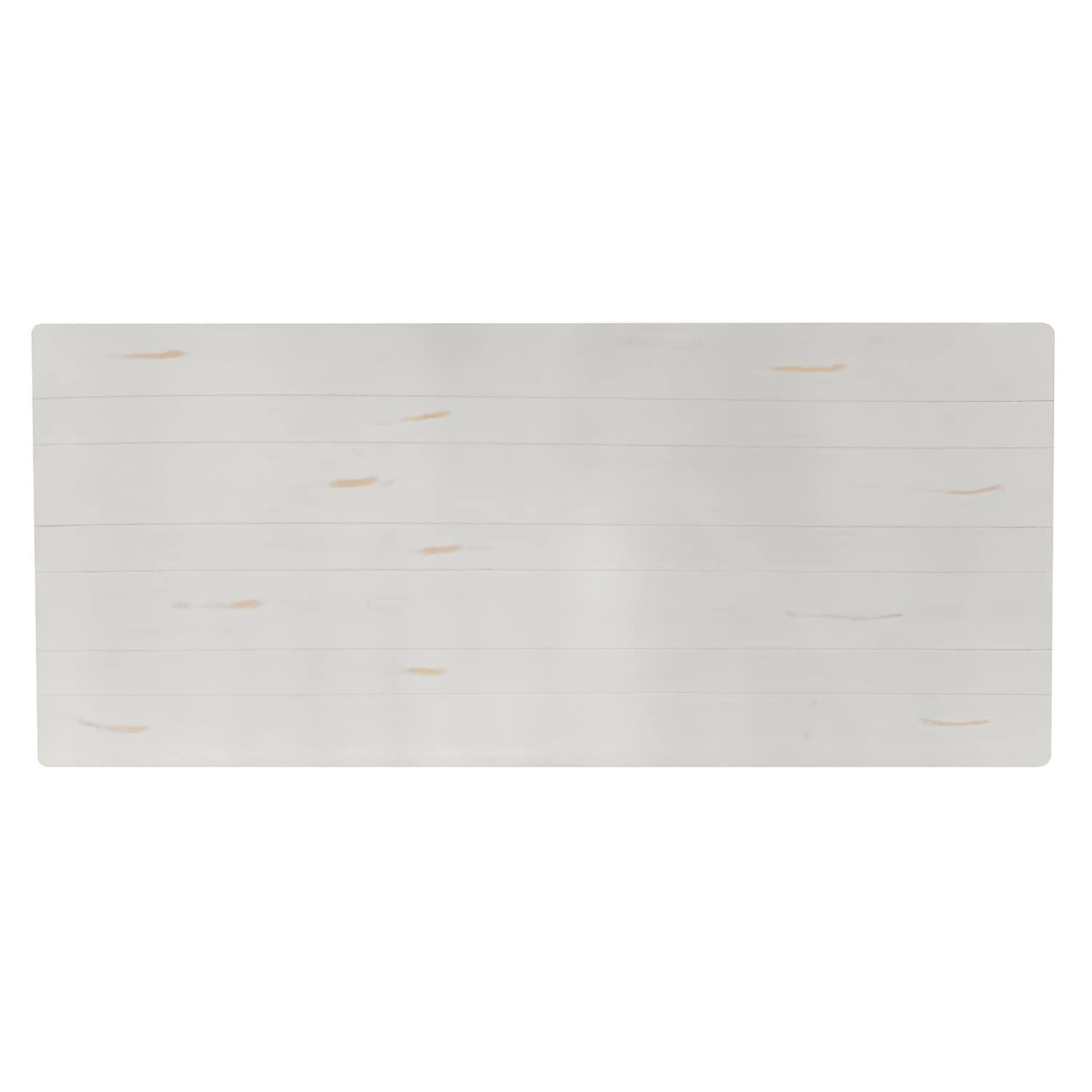 Flash Furniture Eternity Rectangular Solid Pine Farm Dining Table with Folding X-Style Legs