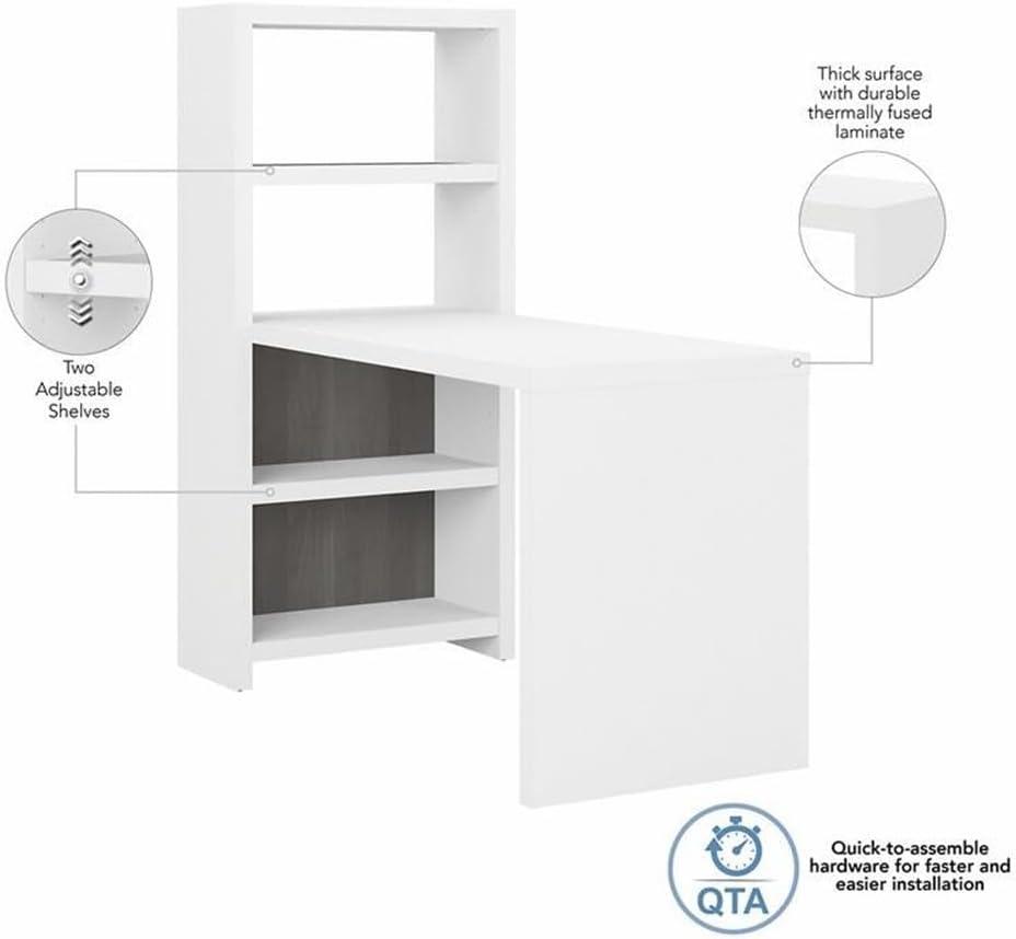 Echo White and Gray Counter Height Dining Table with Shelves