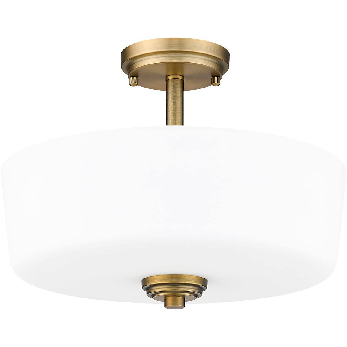 Z-Lite 220SF3-HBR Arlington 15 Inch Flush Mount Ceiling Light, Brass