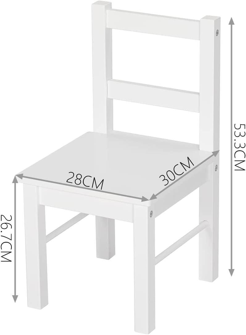 UTEX Child's Wooden Desk Chair, White (Set of 2)