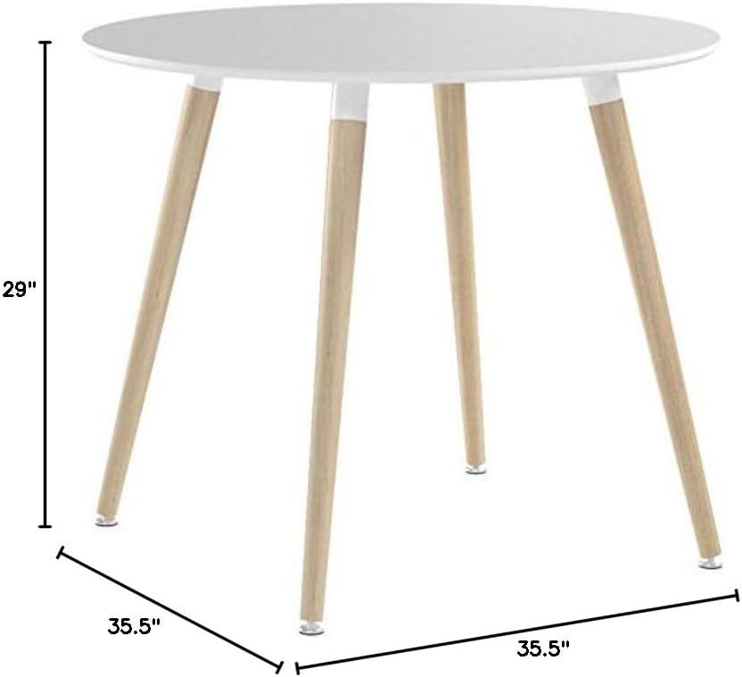 White Round Wood Contemporary Dining Table