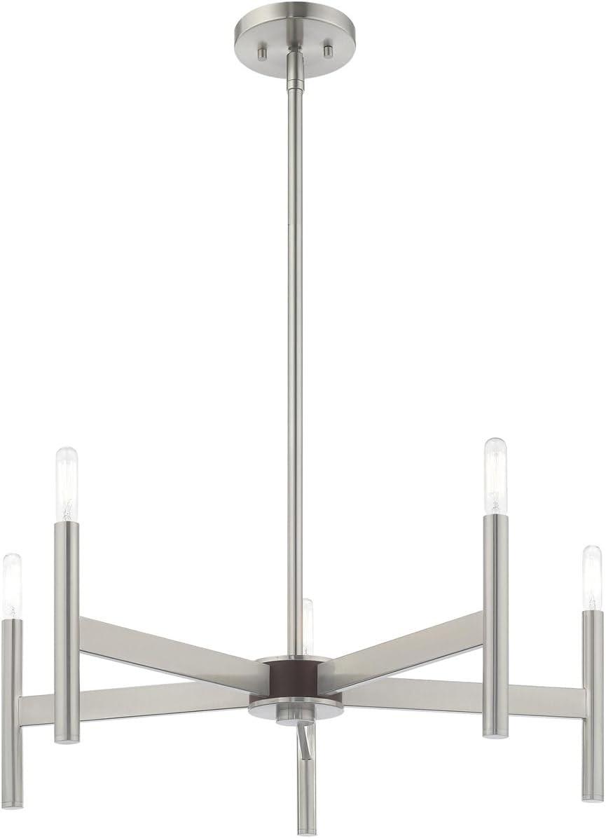 Livex Lighting Copenhagen 5 - Light Chandelier in  Brushed Nickel