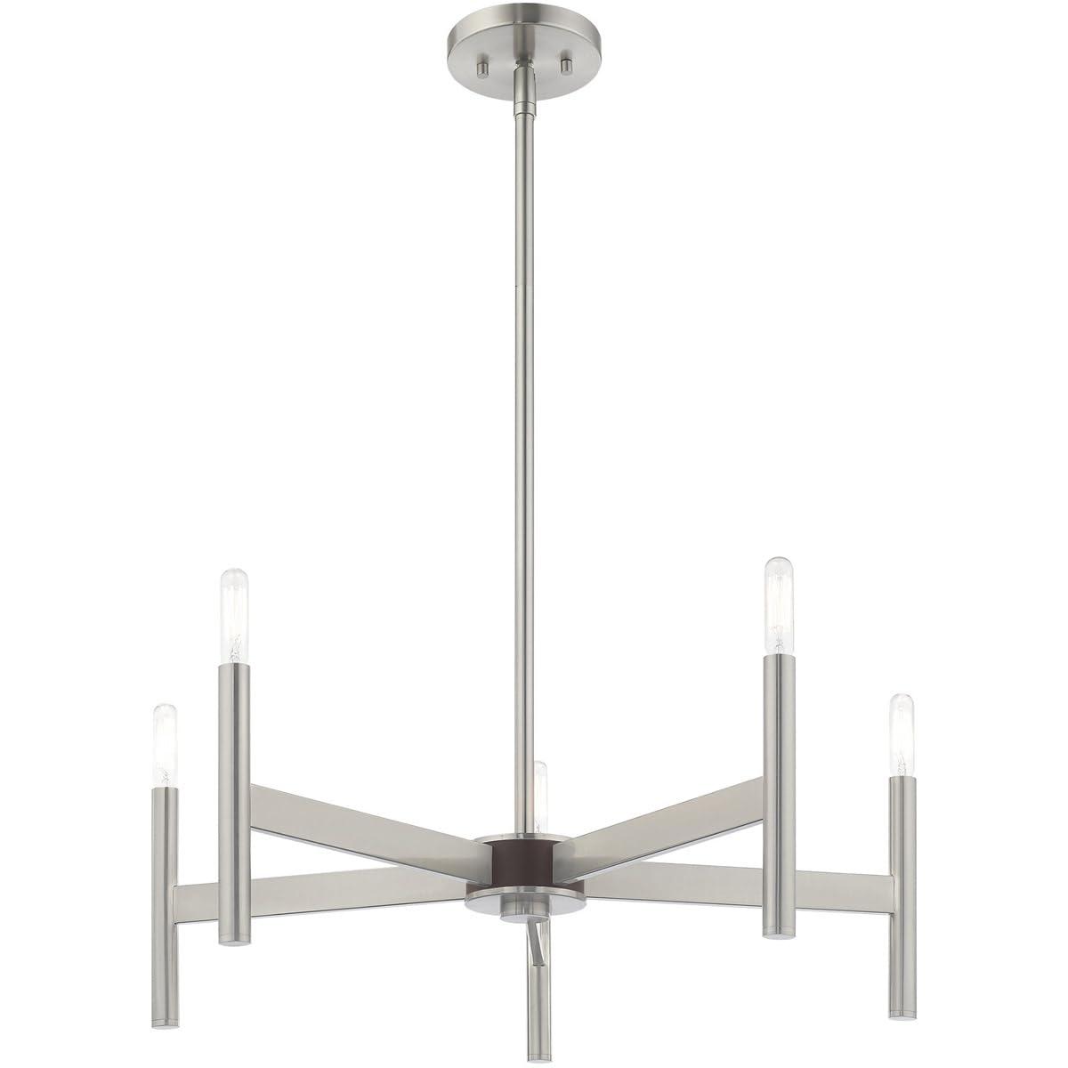 Livex Lighting Copenhagen 5 - Light Chandelier in  Brushed Nickel