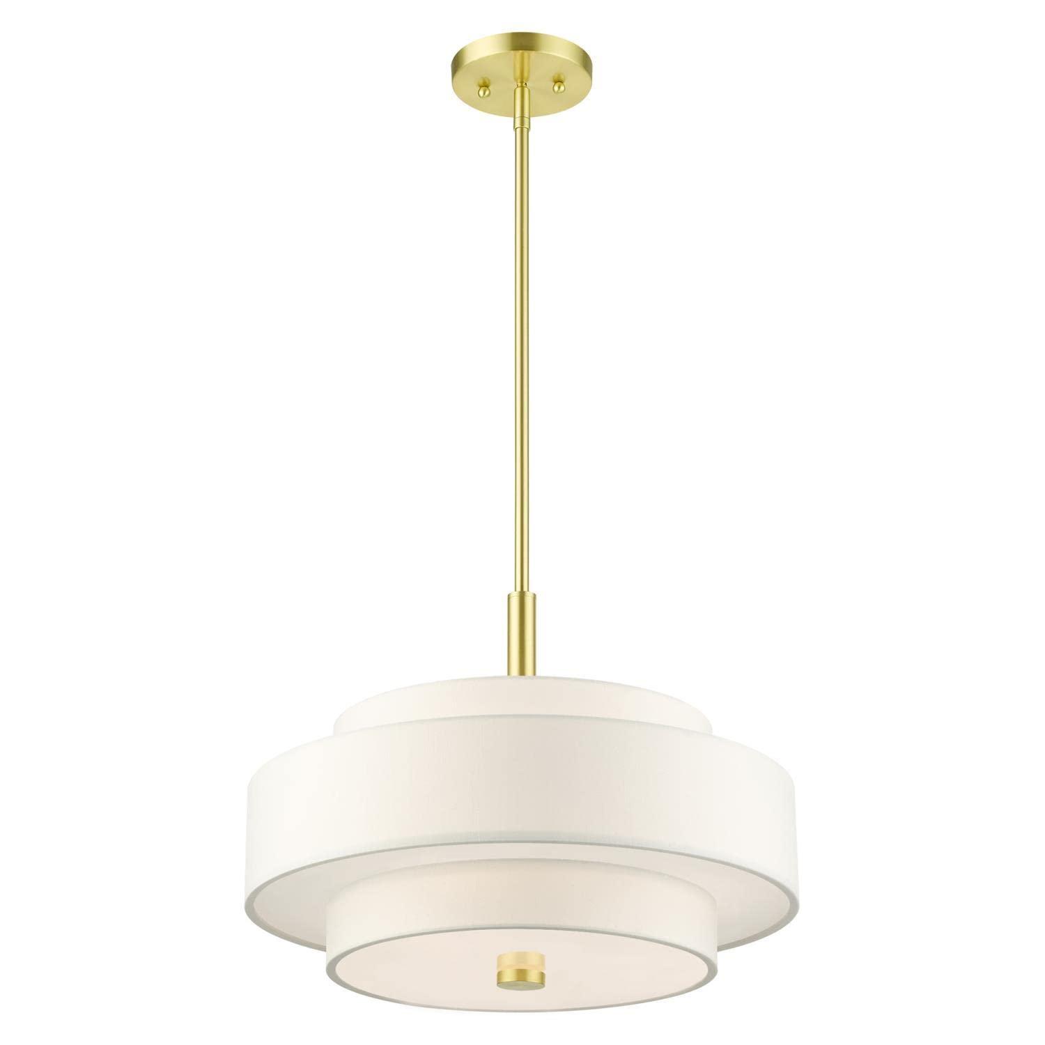 Livex Lighting Meridian 4 - Light Chandelier in  Satin Brass