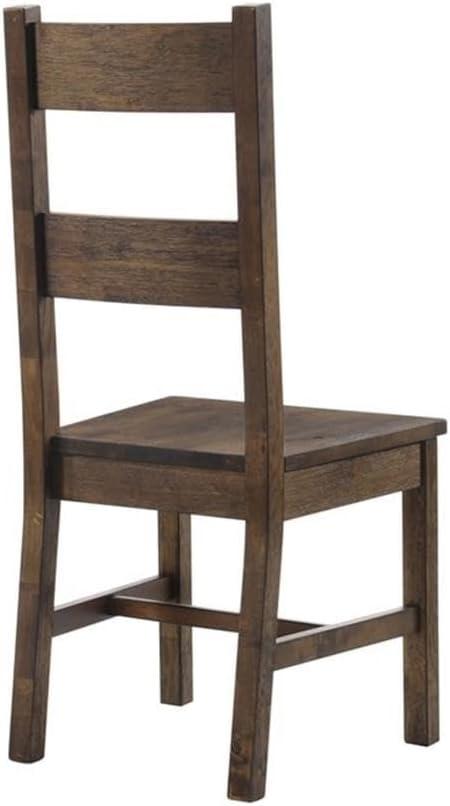 Rustic Golden Brown 9-Piece Dining Set with Ladder-Back Chairs