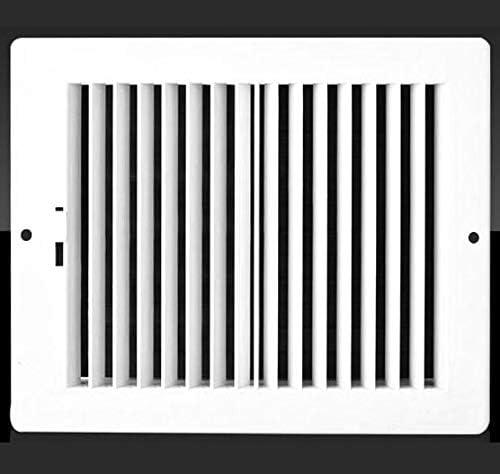 8w X 4"h Never Rust Plastic 2-Way-Vertical Air Supply Register - HVAC Vent Duct Grille - Off White [Outer Dimensions: 9.75"w X 5.75"h]