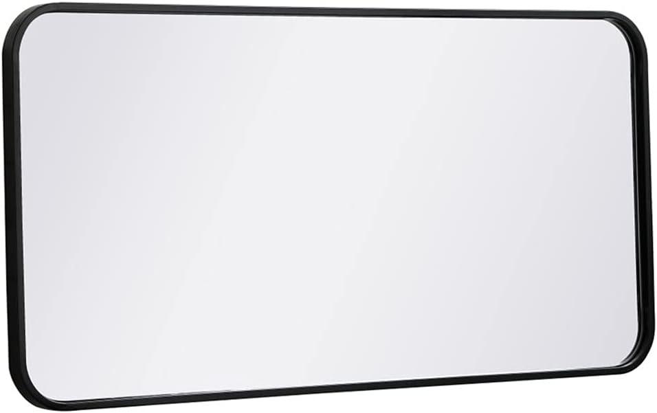 Elegant Lighting Soft corner metal rectangular mirror 18x36 inch in Black