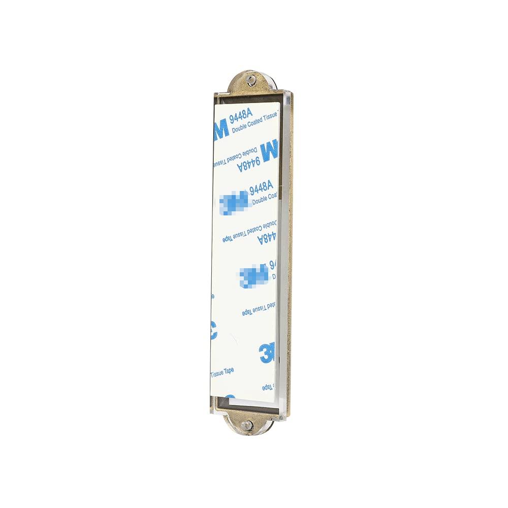 BRTAGG Metal Mezuzah for Door, Install Use Double-Sided Tape, 5.3" Tall, English & Hebrew Scripture, Bronze, Easy Peel and Stick Mezuzahs Cover Jewish Gifts (for 4 Inches Scroll)