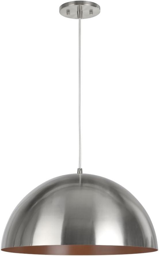 Satin Nickel Mini Pendant Light with Metal Shade